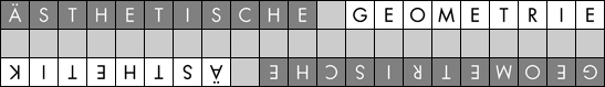 &auml;STHETISCHE GEOMETRIE - GEOMETRISCHE &auml;STHETIK